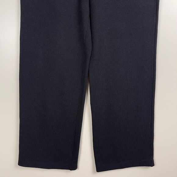 St. John Collection Santana Knit Wide Leg Hight Waist Black Wool Pants Size 4 - Picture 7 of 14